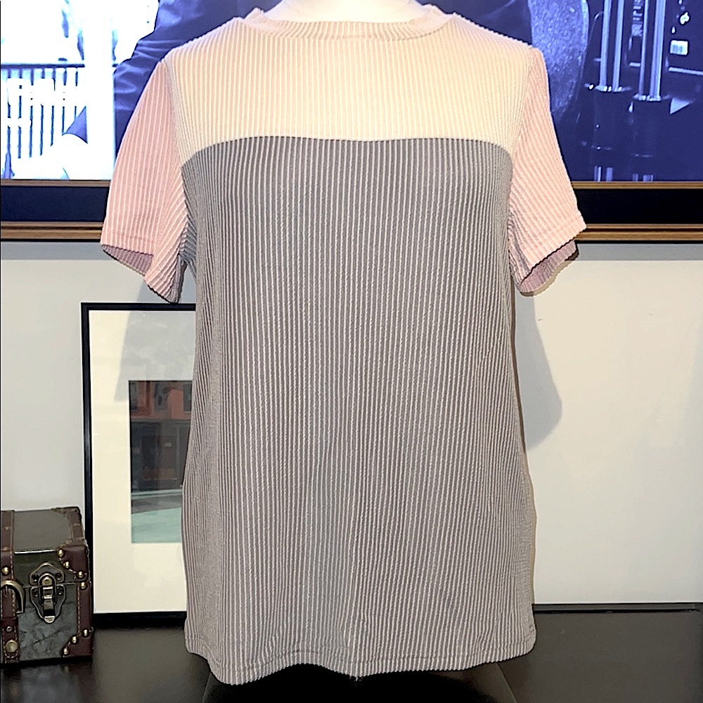 Pink, Cream, Gray Women's Top
